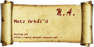 Metz Arkád névjegykártya